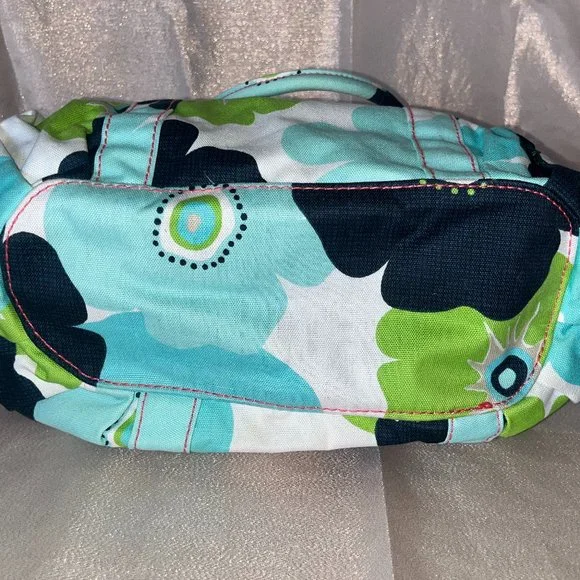 Thirty-One Green Blue Floral Tote Beach Bag - Picture 5 of 5